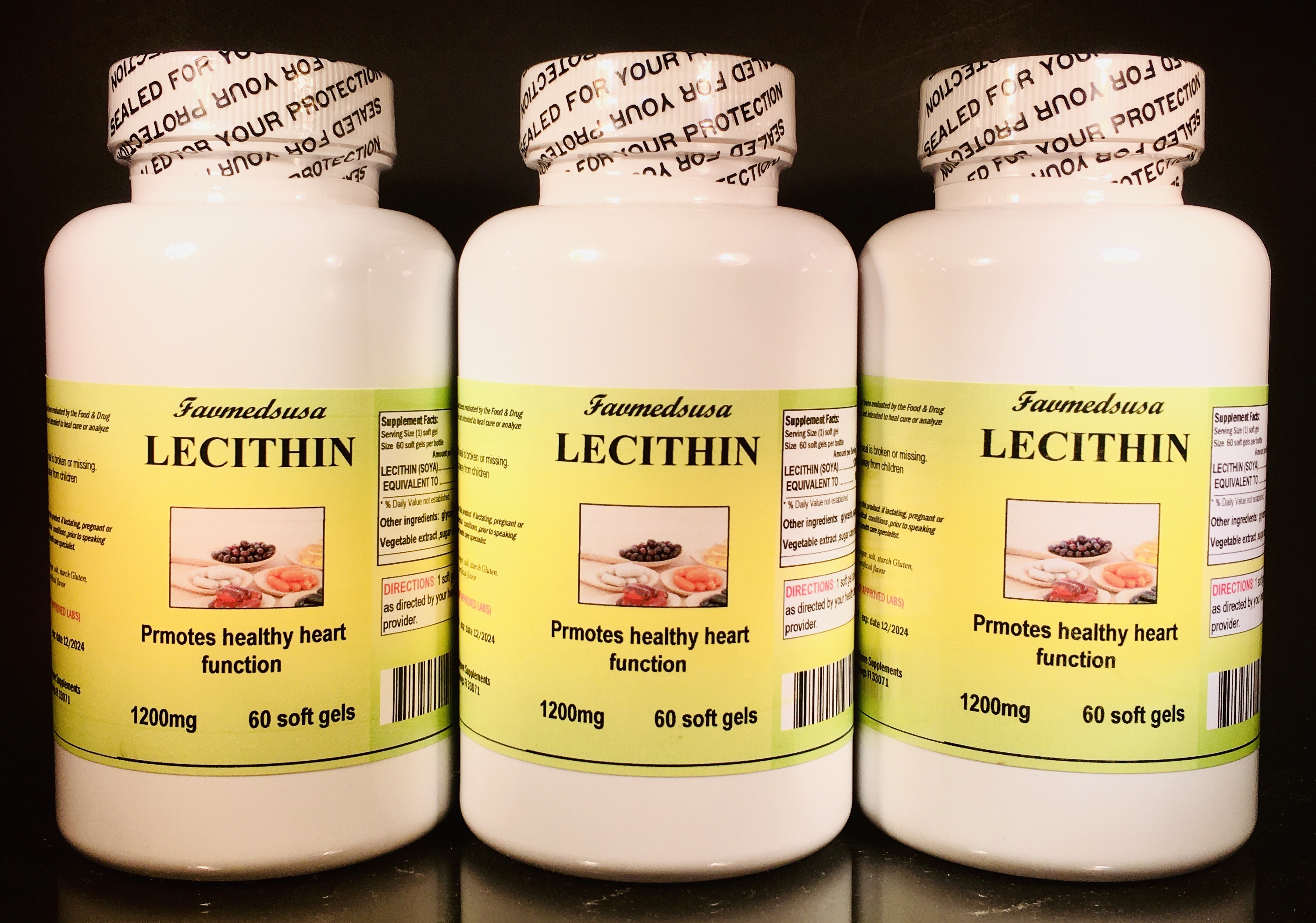 Lecithin 1200mg - 180 (3x60) soft gels